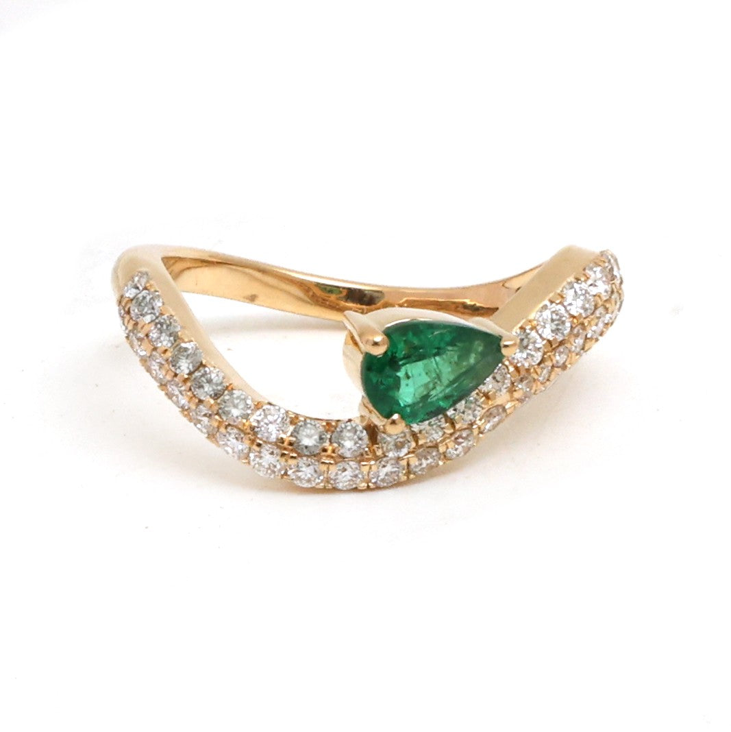 JPRG-5233/12484 Emerald Diamond Ring | 18K
