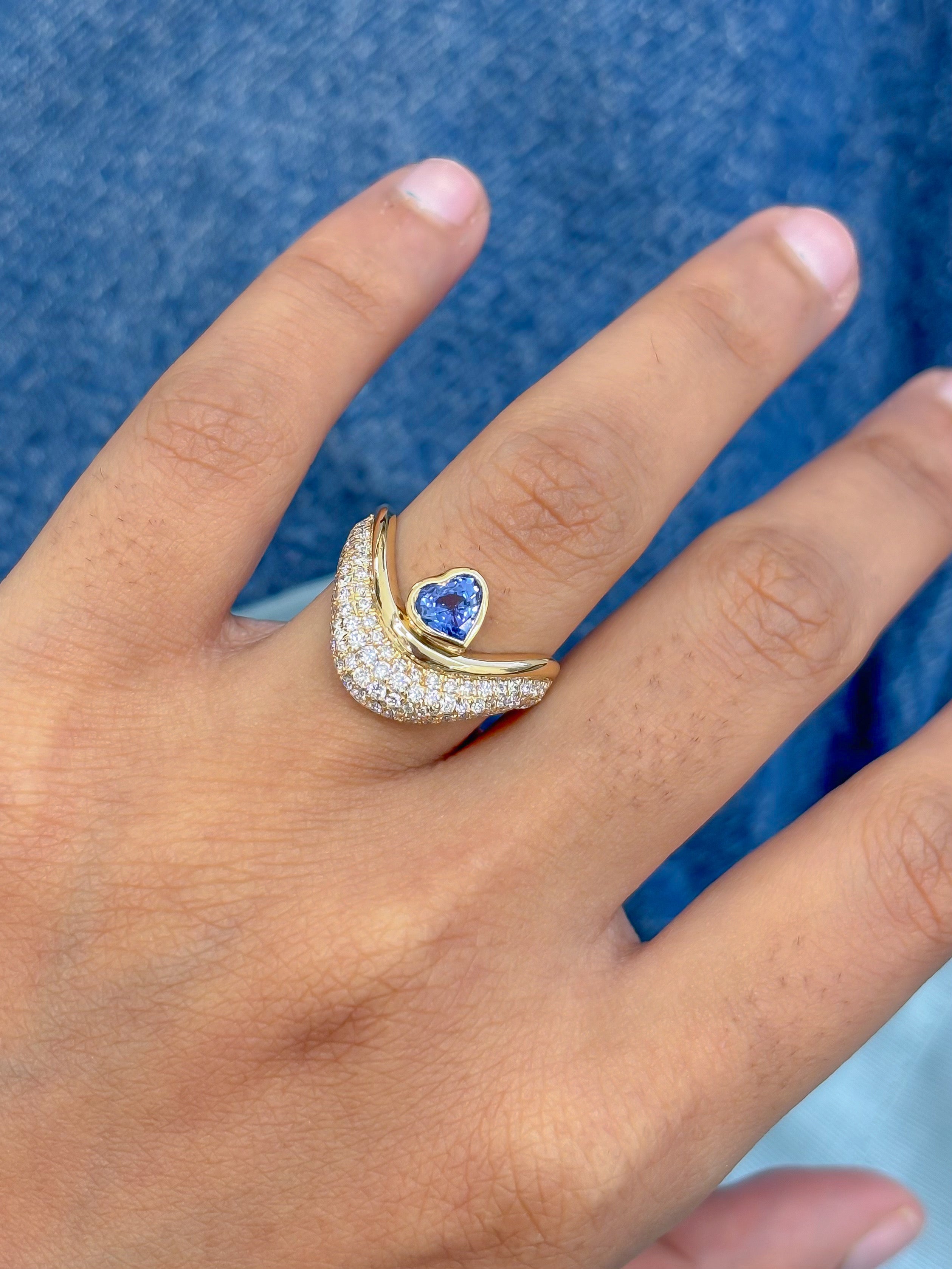 JPRG-5236/12487 Blue Sapphire Diamond Ring | 18K
