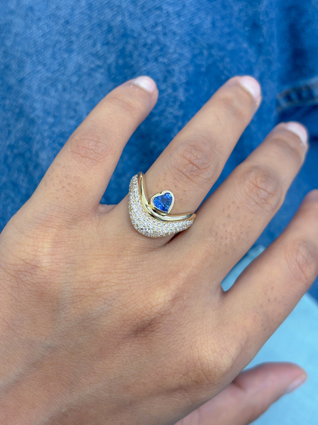 JPRG-5248/12509 Blue Sapphire Diamond Ring | 18K