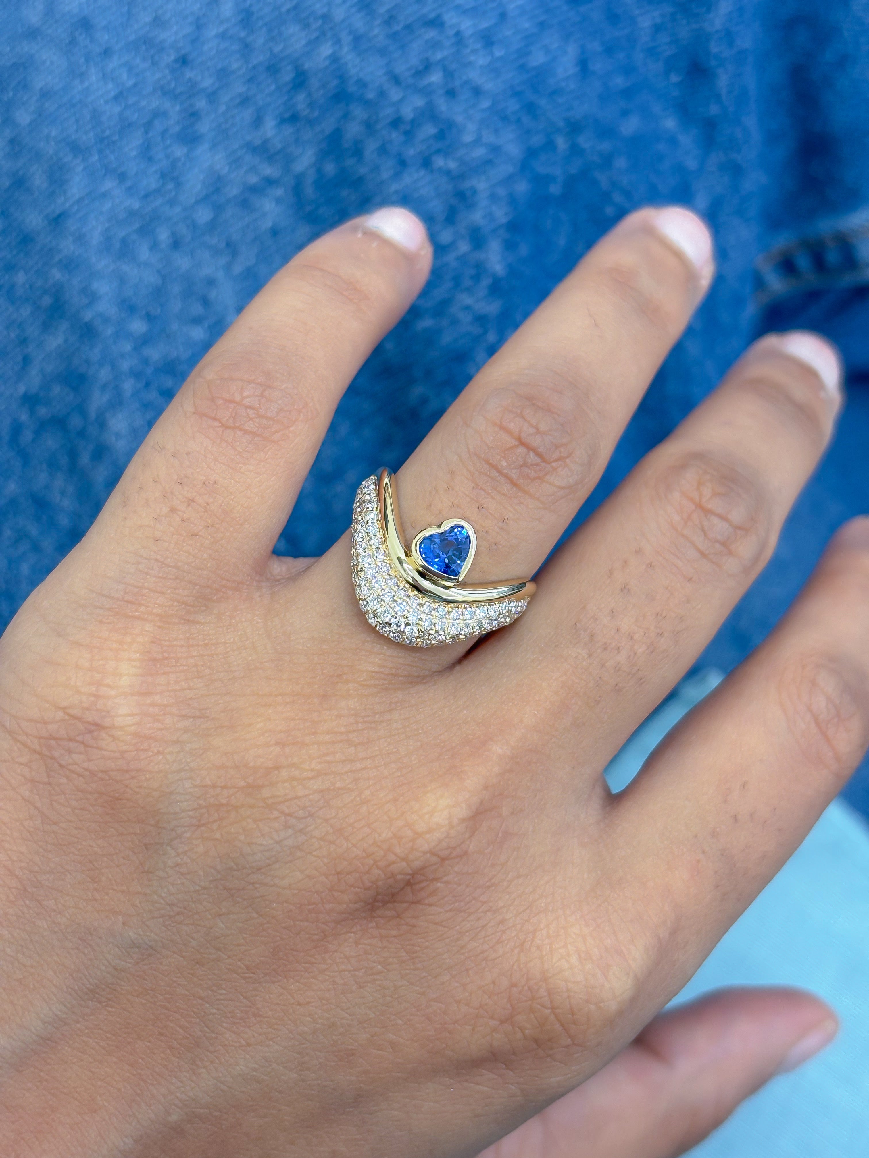JPRG-5248/12509 Blue Sapphire Diamond Ring | 18K