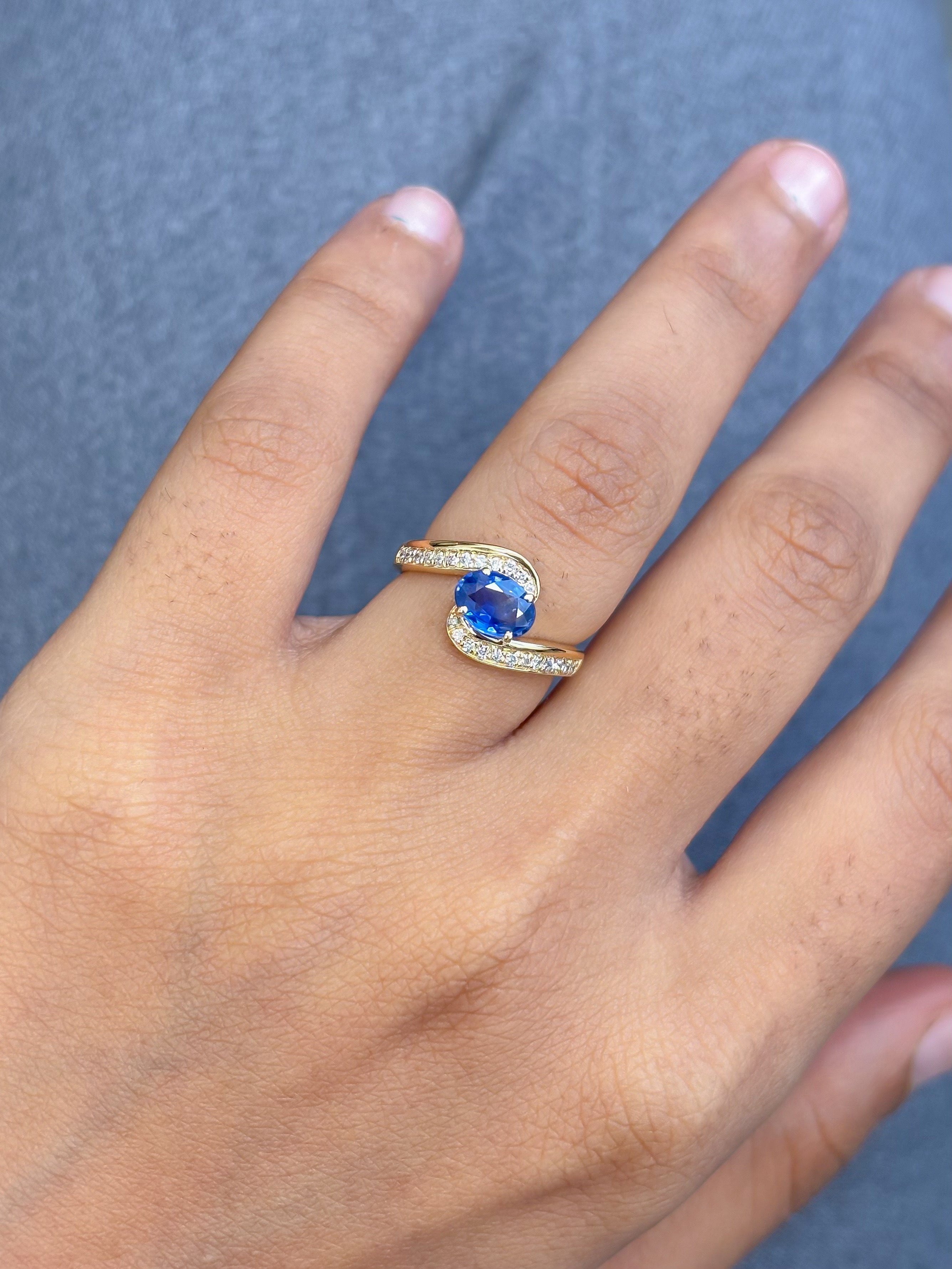 JPRG-5261/12546 Blue Sapphire Diamond Ring | 18K