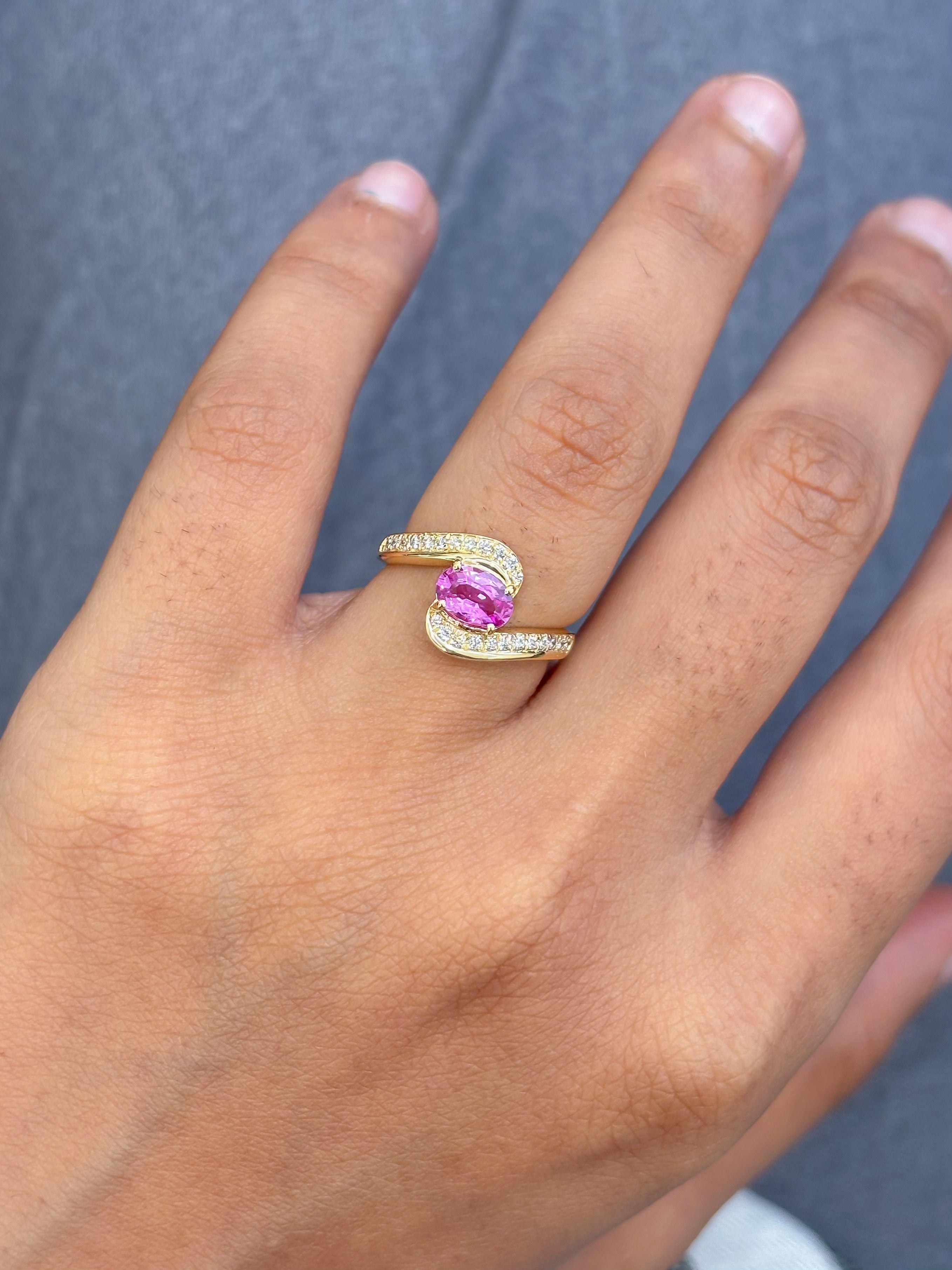 JPRG-5262/12547 Pink Sapphire Diamond Ring | 18K