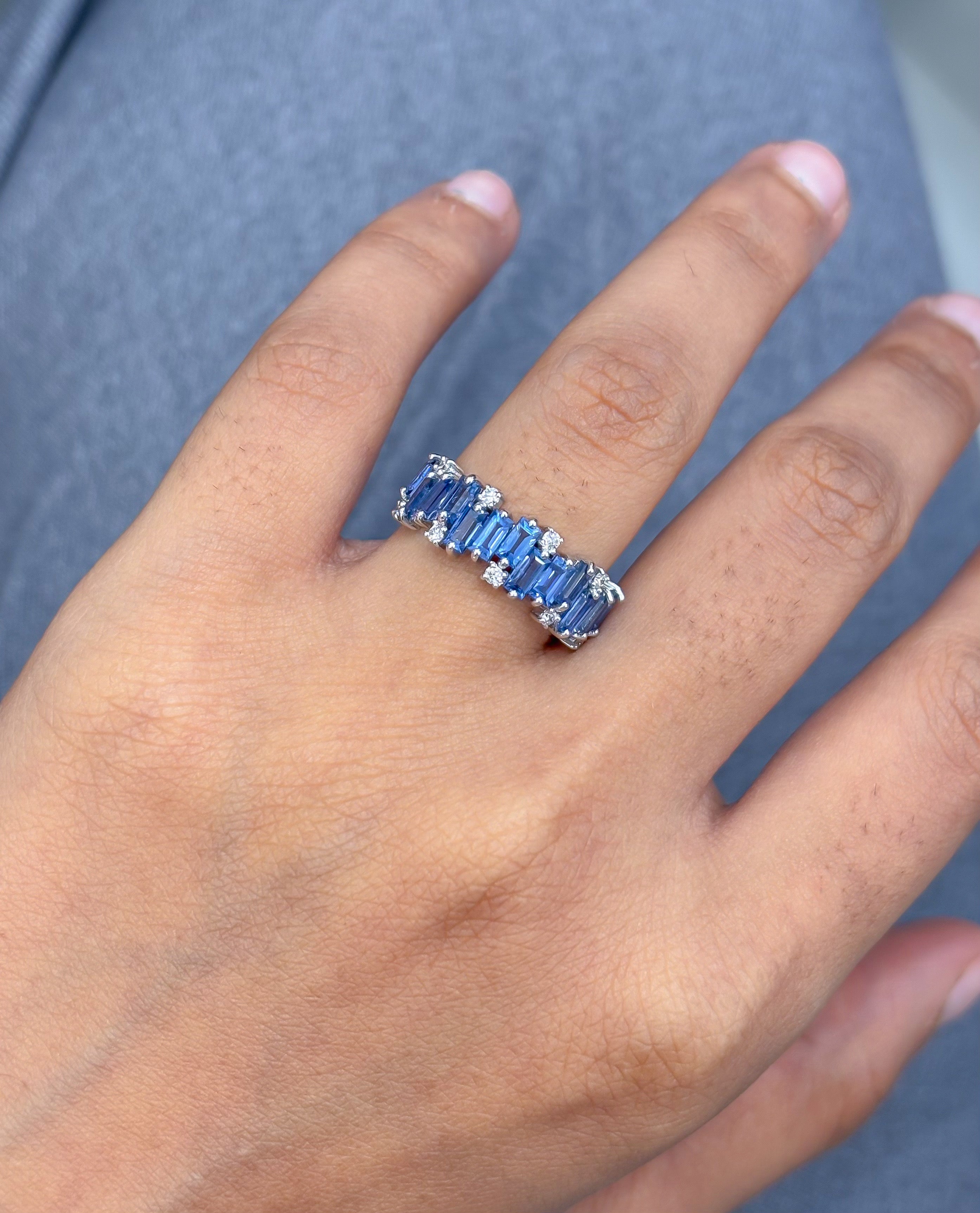 JPRG-5265/12551 Blue Sapphire Diamond Ring | 18K