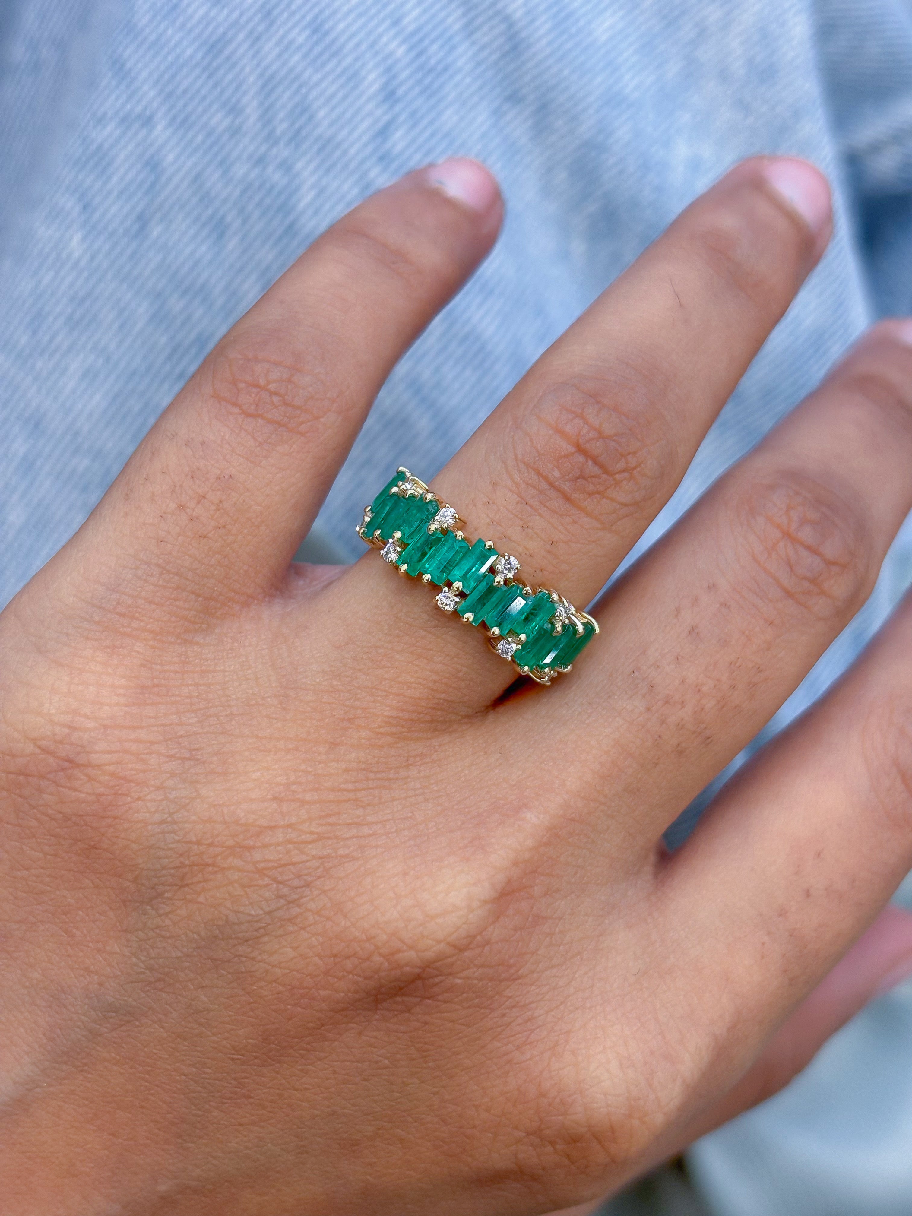 JPRG-5278/12577 Emerald Diamond Ring | 14K