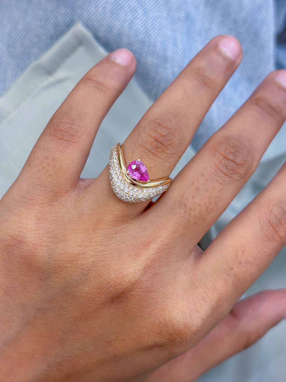 JPRG-5279/12578 Pink Sapphire Diamond Ring | 18K