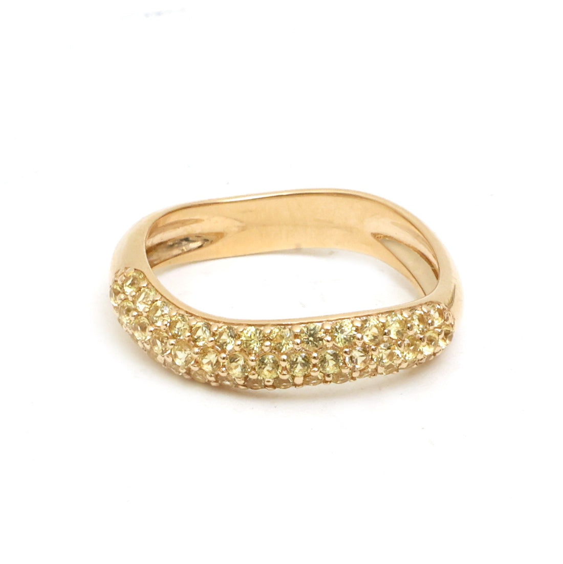 JPRG-5285/12584 Yellow Sapphire Wave Half Ring | 14K
