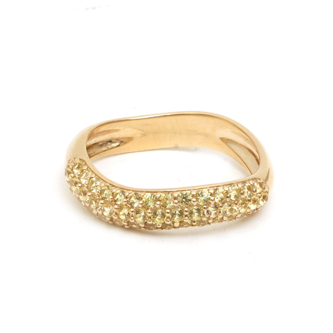 JPRG-5285/12584 Yellow Sapphire Wave Half Ring | 14K
