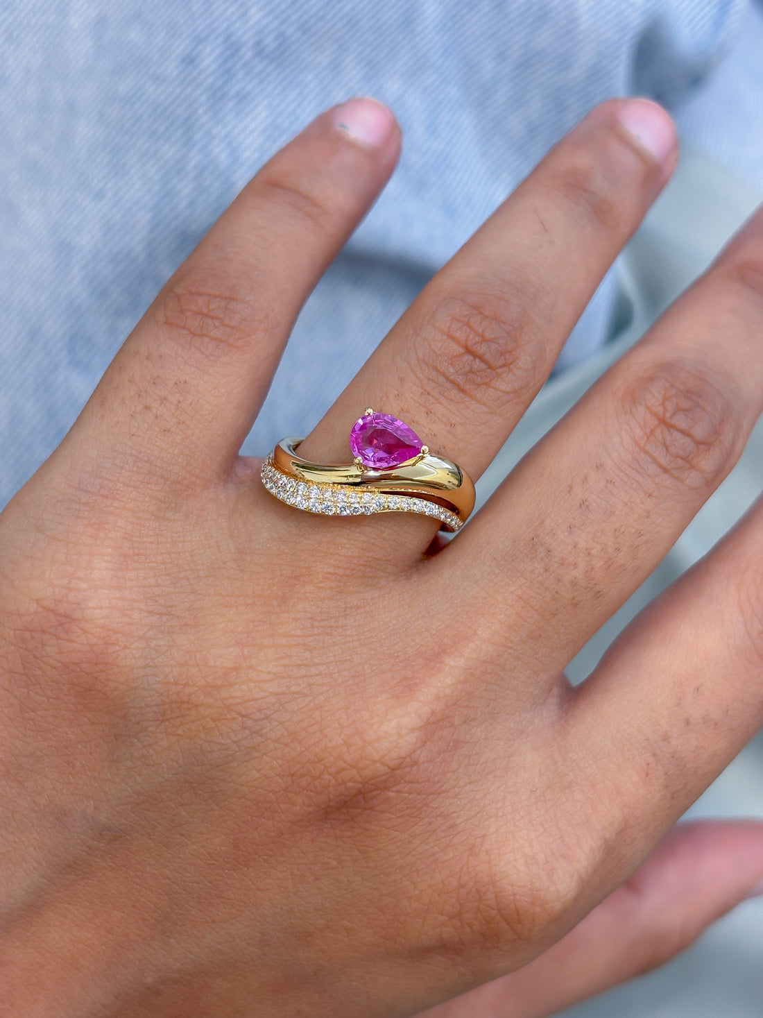 JPRG-5286/12585 Pink Sapphire Diamond Ring | 18K