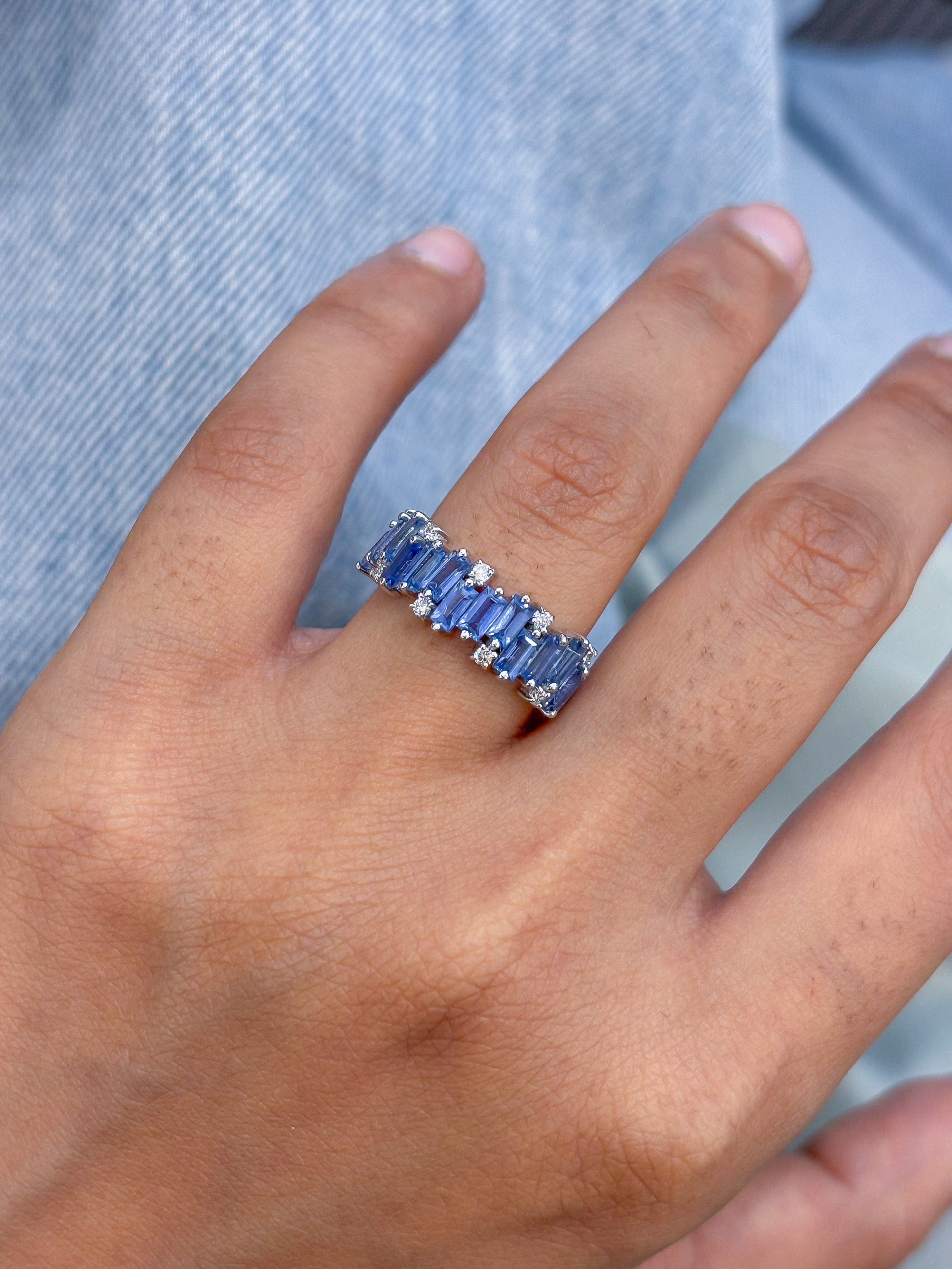 JPRG-5289/12588 Blue Sapphire Diamond Ring | 14K
