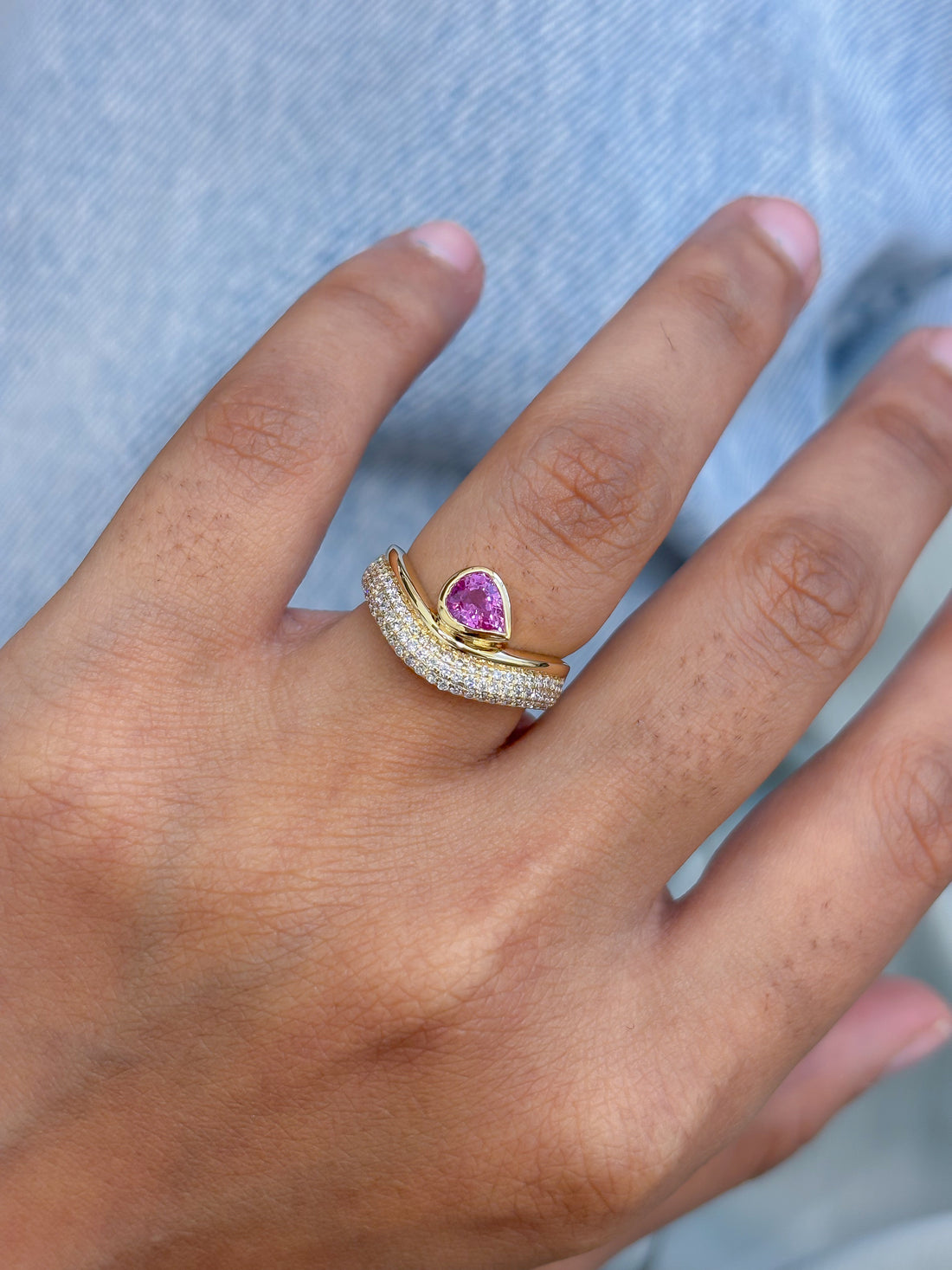 JPRG-5290/12589 Pink Sapphire Diamond Ring | 18K