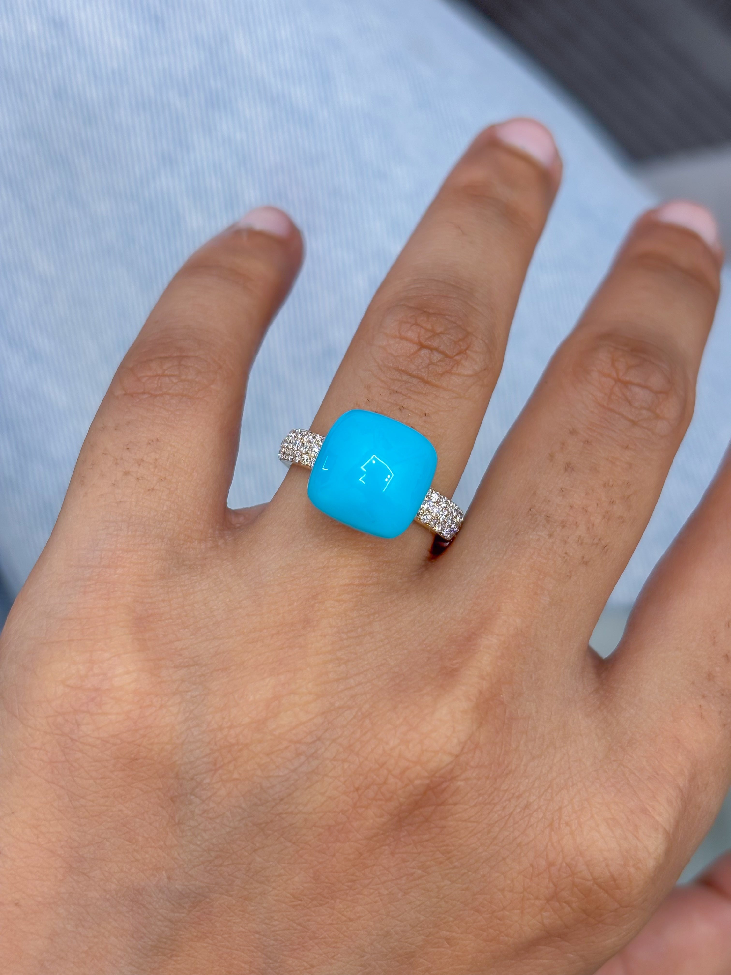 JPRG-5296/12643 Diamond Turquoise Ring | 14K