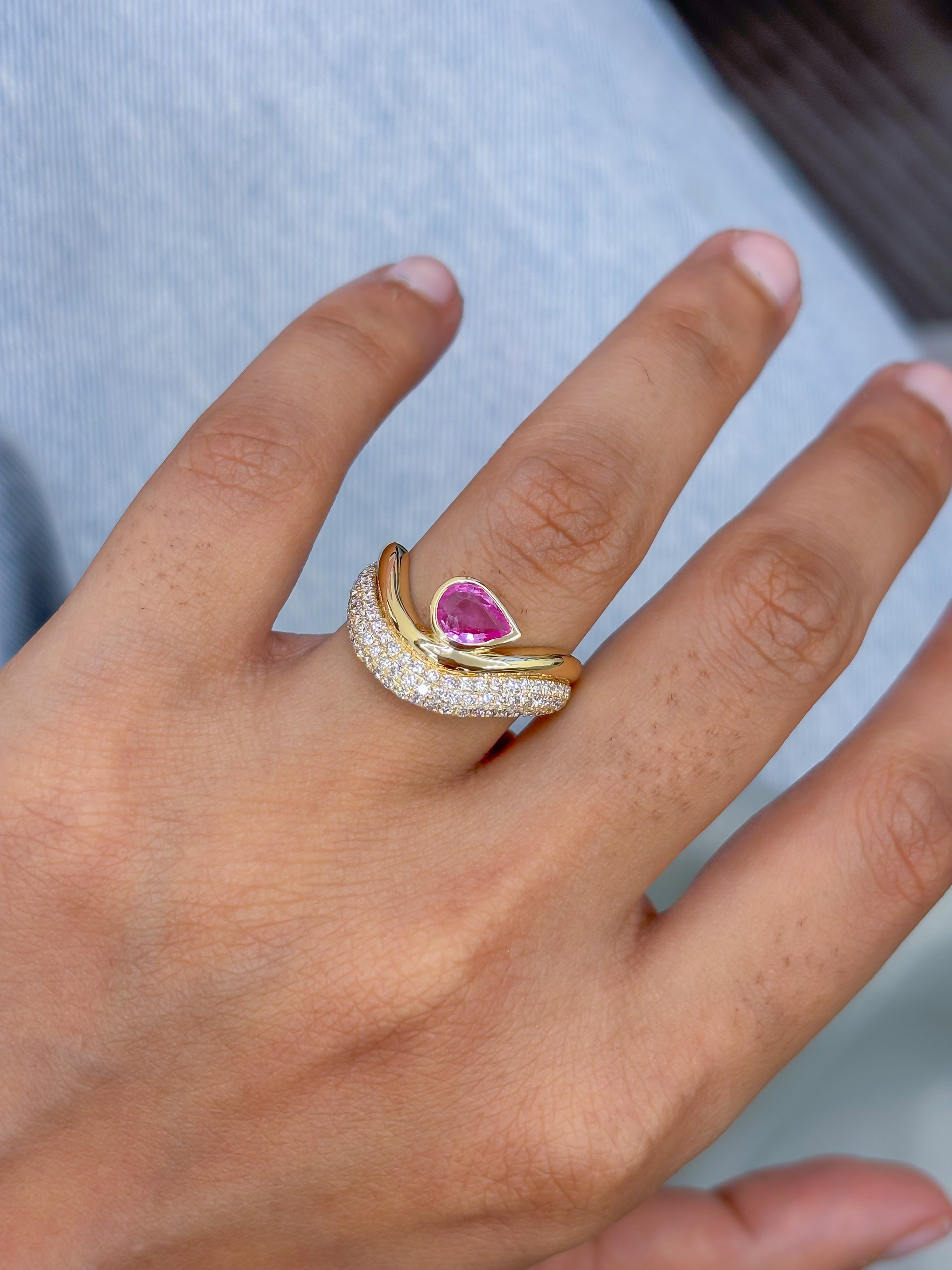 JPRG-5297/12644 Pink Sapphire Diamond Ring | 18K