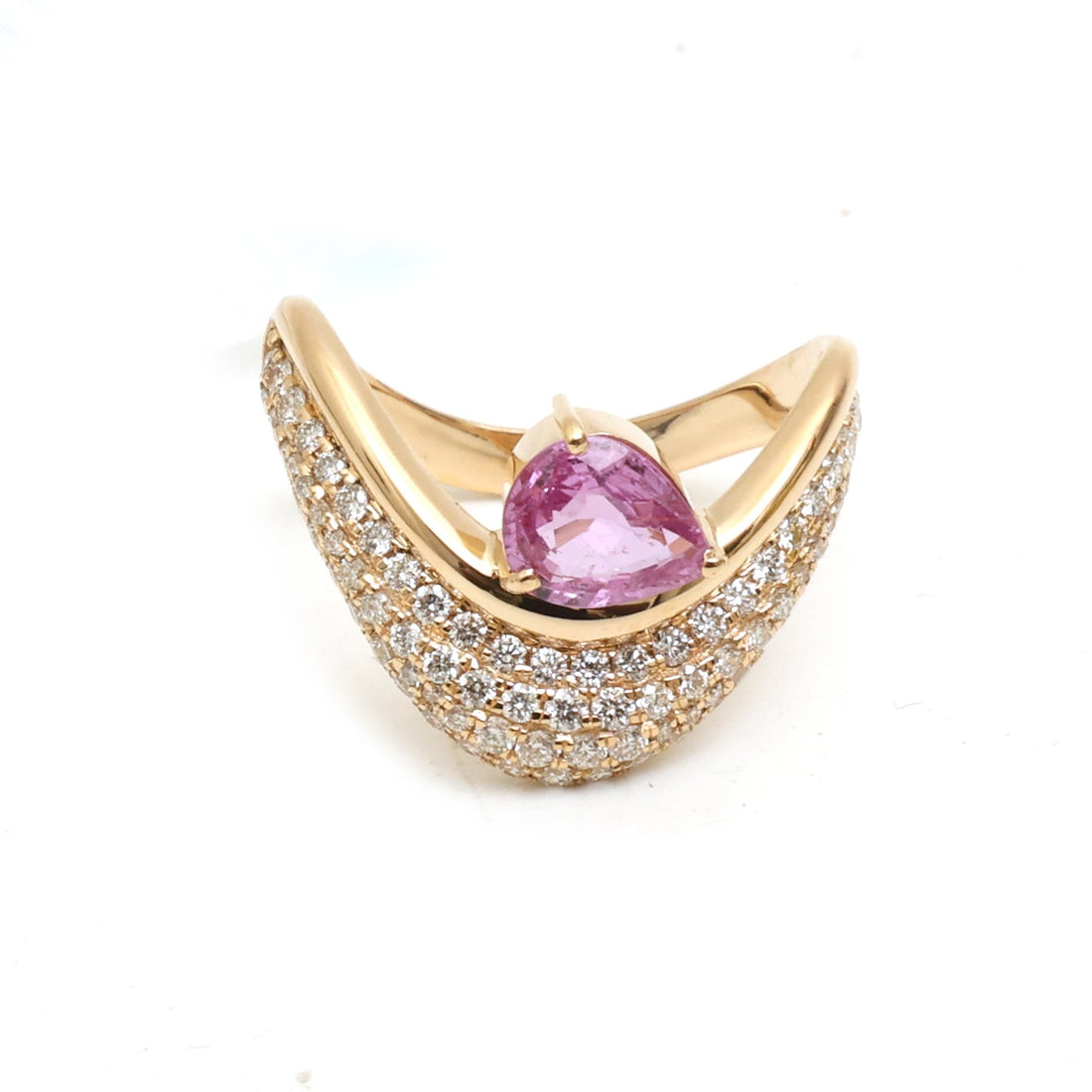 JPRG-5298/12655 Pink Sapphire Diamond Ring | 18K