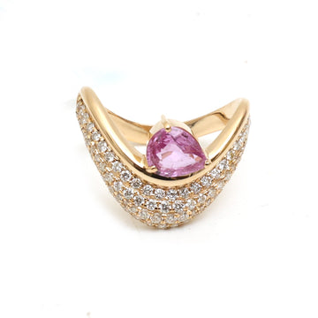 JPRG-5298/12655 Pink Sapphire Diamond Ring | 18K