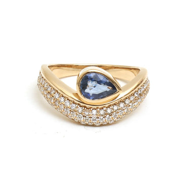 JPRG-5300/12657 Blue Sapphire Diamond Ring | 18K