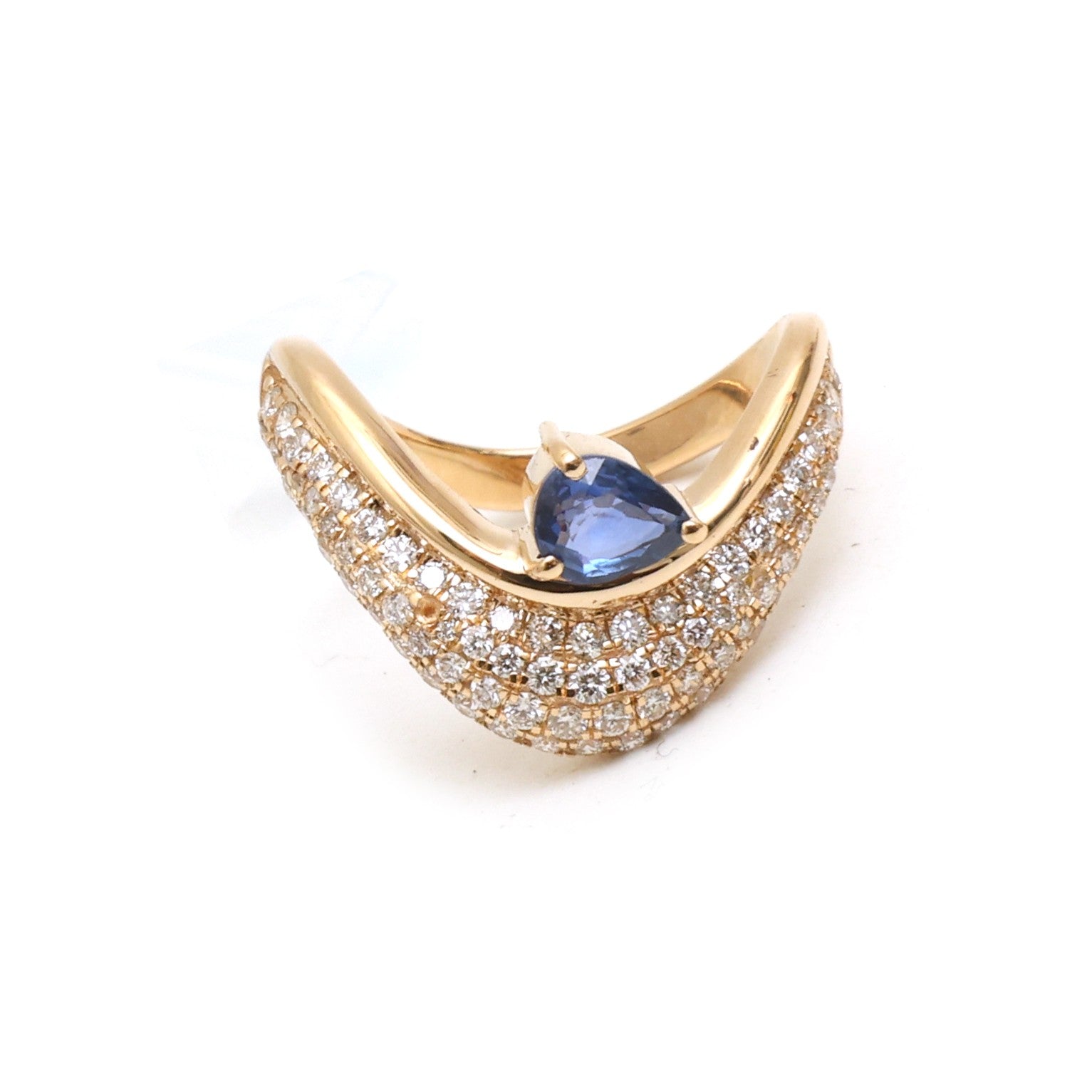 JPRG-5301/12658 Blue Sapphire Diamond Ring | 18K