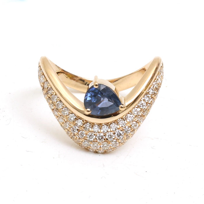 JPRG-5303/12660 Blue Sapphire Diamond Ring | 18K