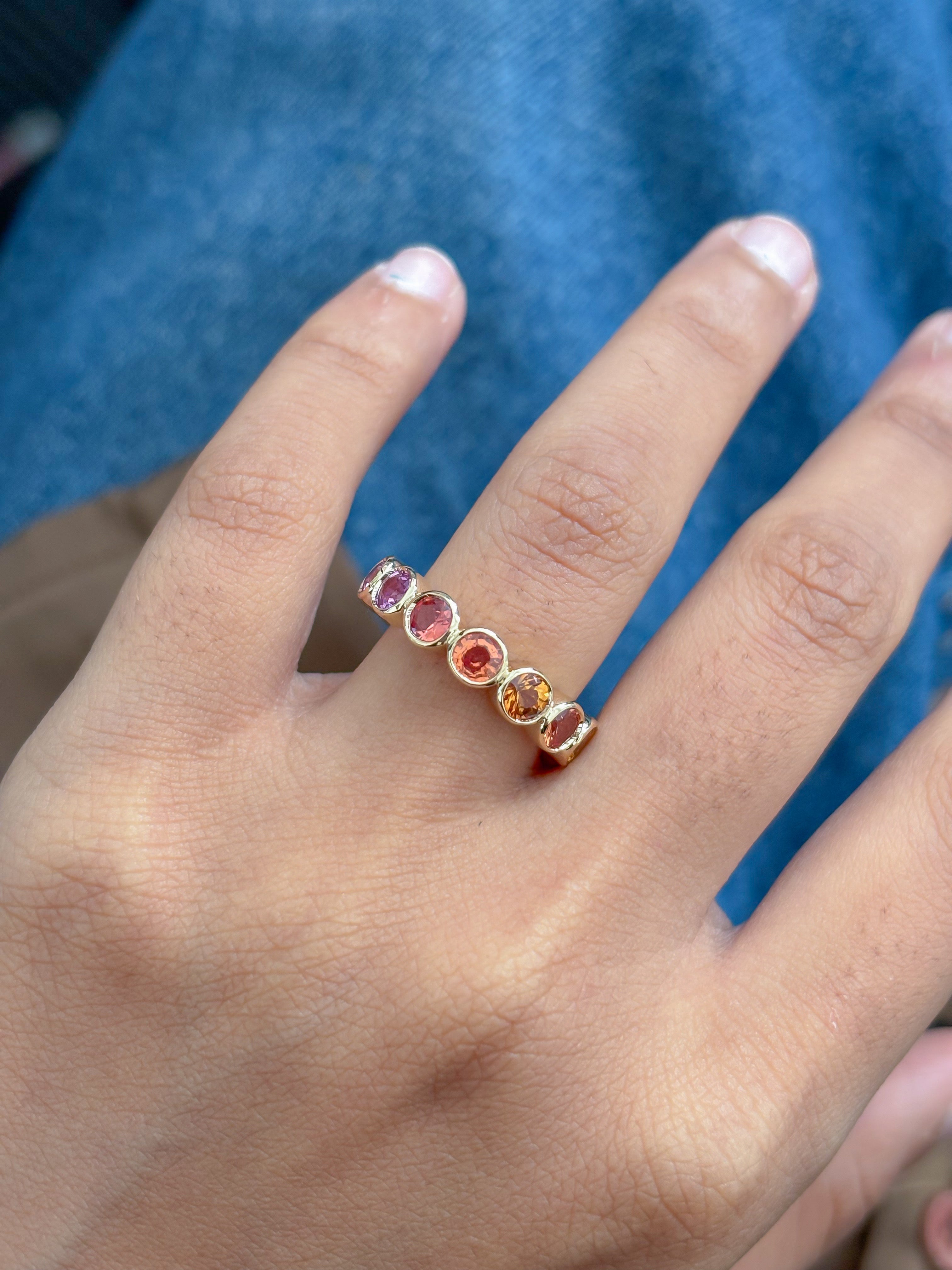 JPRG-5347/12733 Rainbow Sapphire Ring | 14K