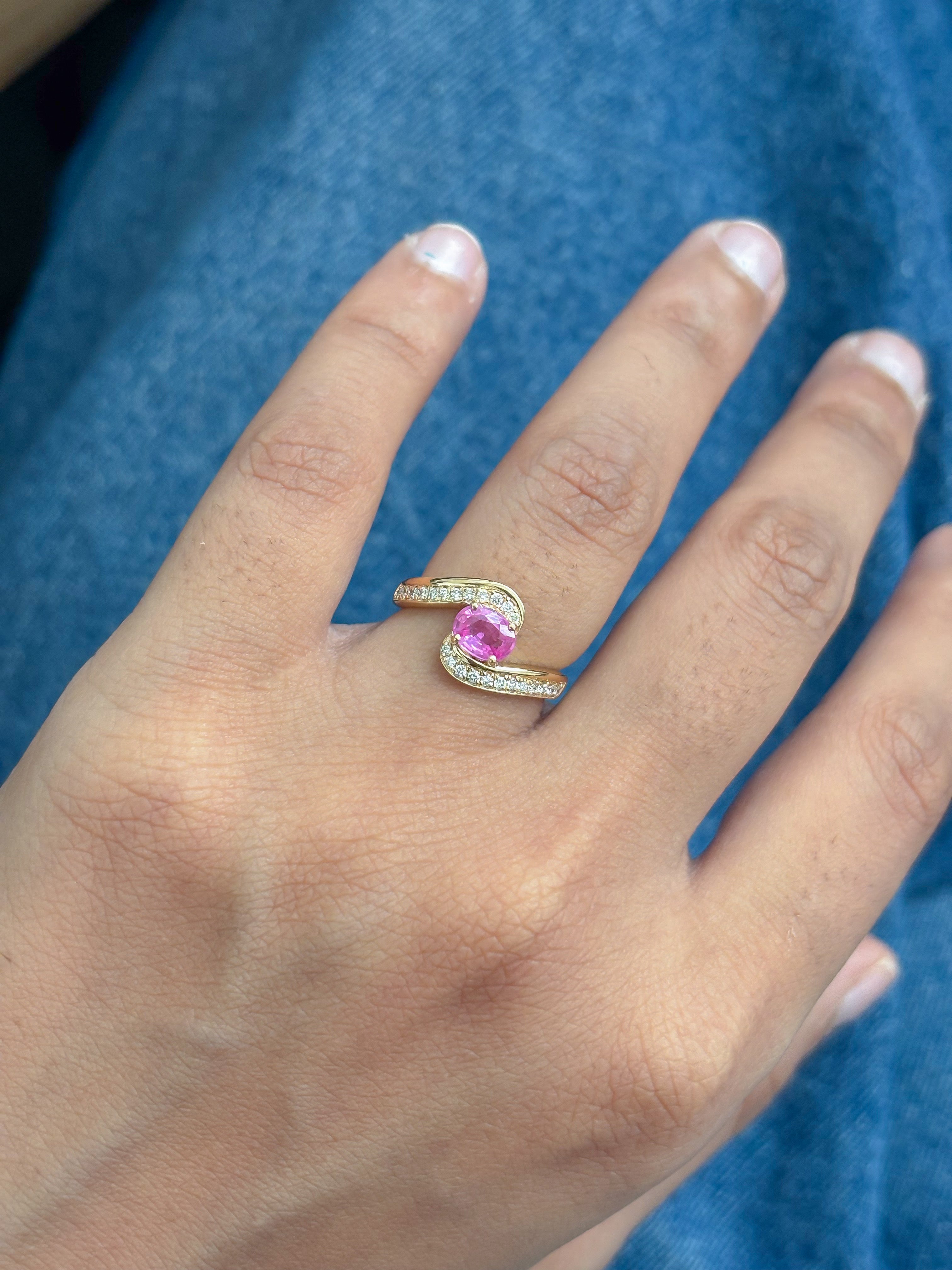 JPRG-5390/12793 Pink Sapphire Diamond Ring | 18K