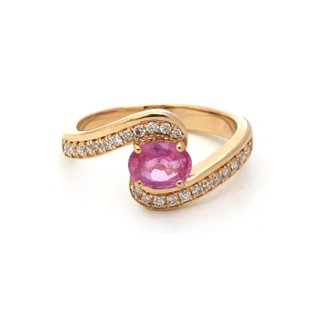 JPRG-5390/12793 Pink Sapphire Diamond Ring | 18K