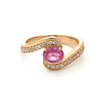 JPRG-5390/12793 Pink Sapphire Diamond Ring | 18K
