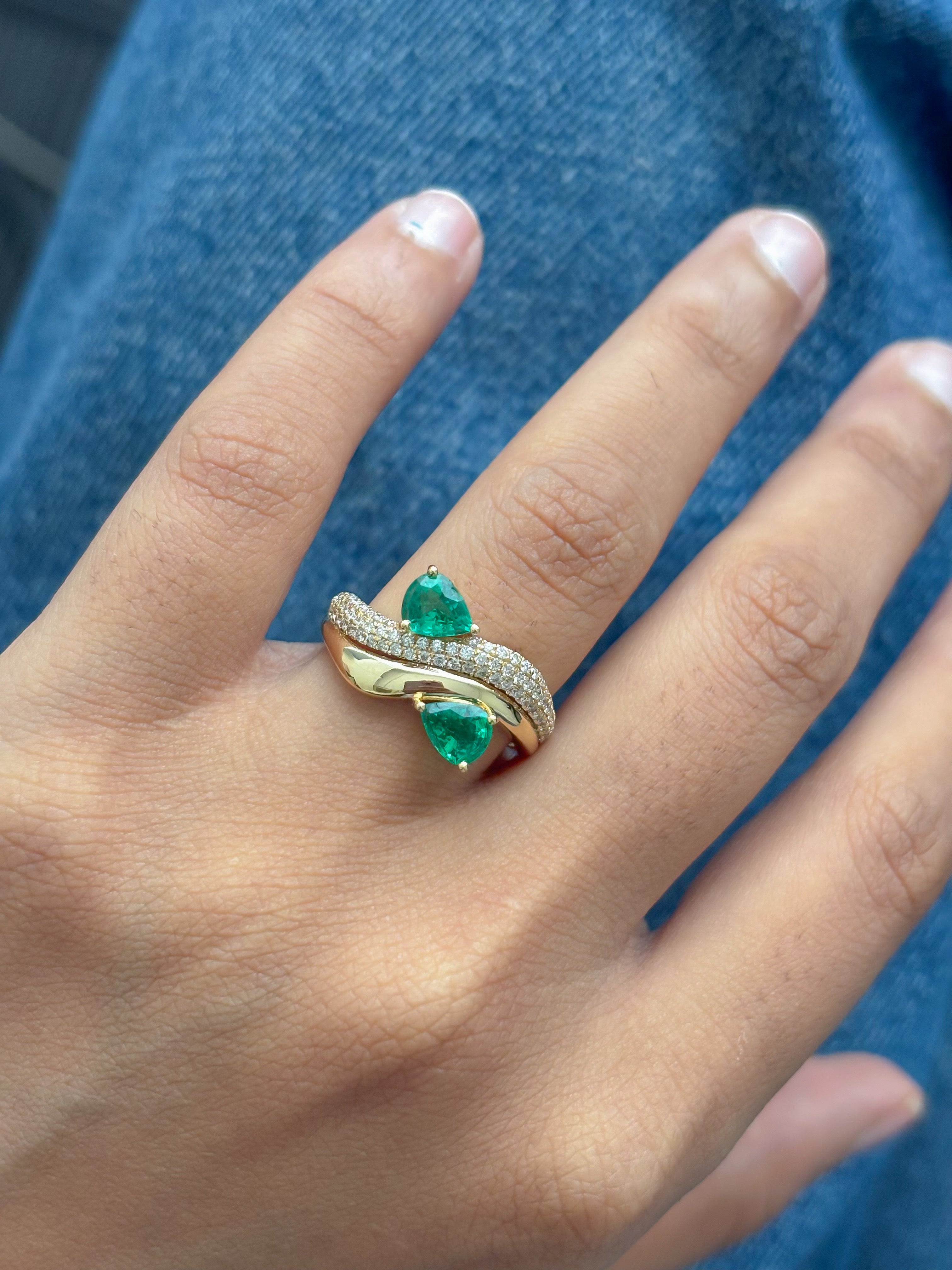 JPRG-5397/12816 Emerald Diamond Ring | 18K