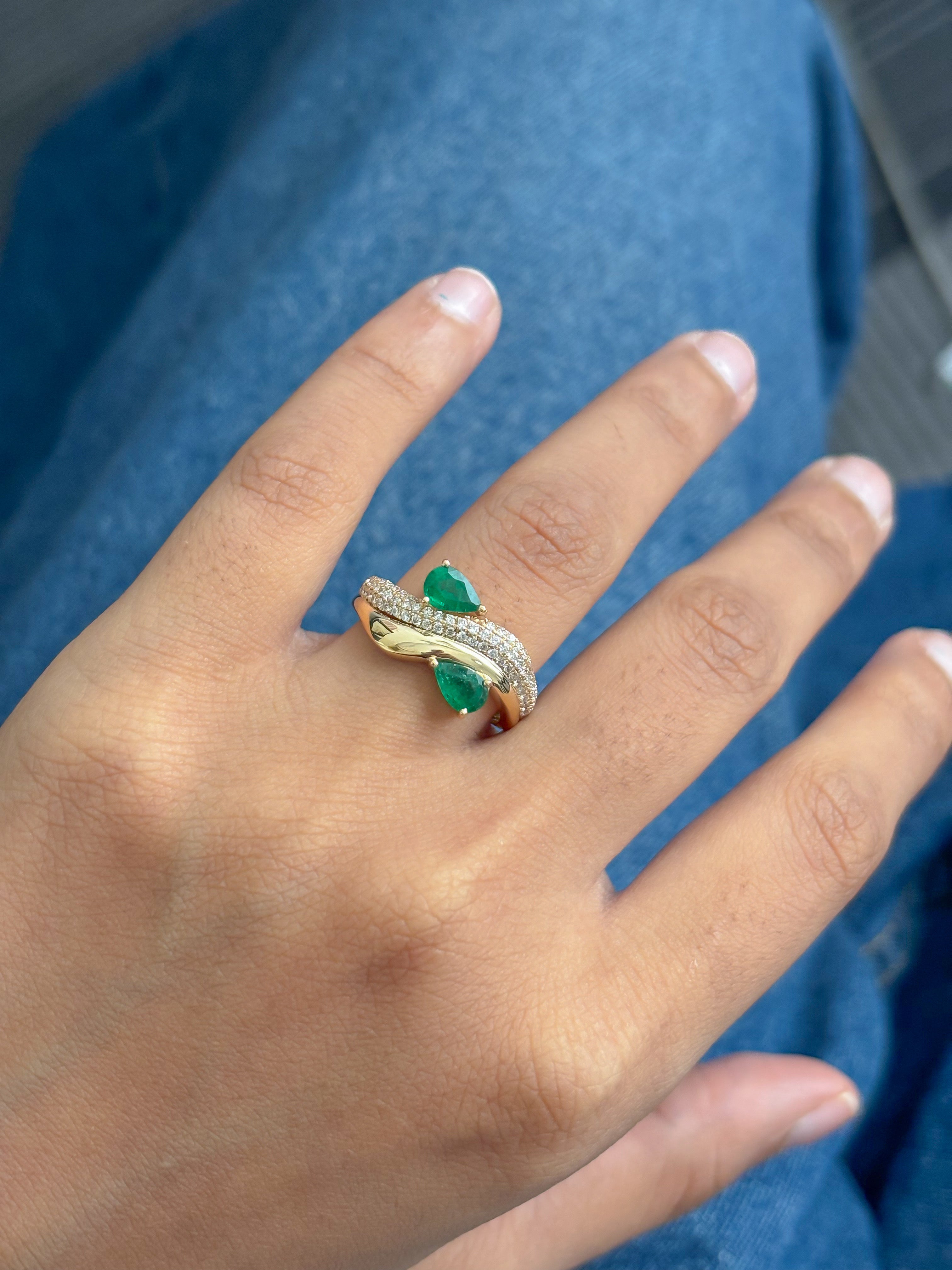 JPRG-5398/12817 Diamond Emerald Ring | 18K