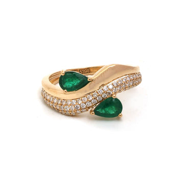 JPRG-5398/12817 Diamond Emerald Ring | 18K