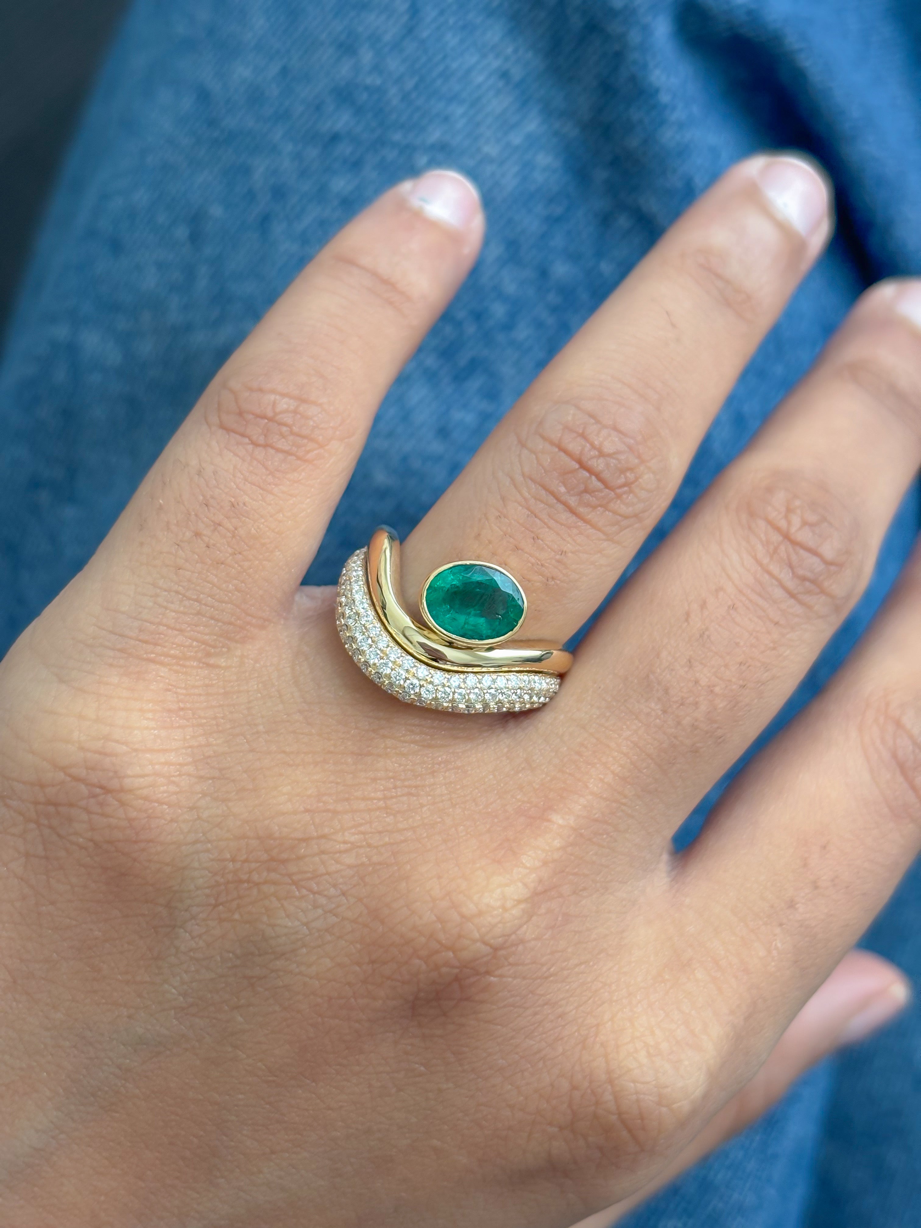 JPRG-5399/12818 Emerald Diamond Ring | 18K