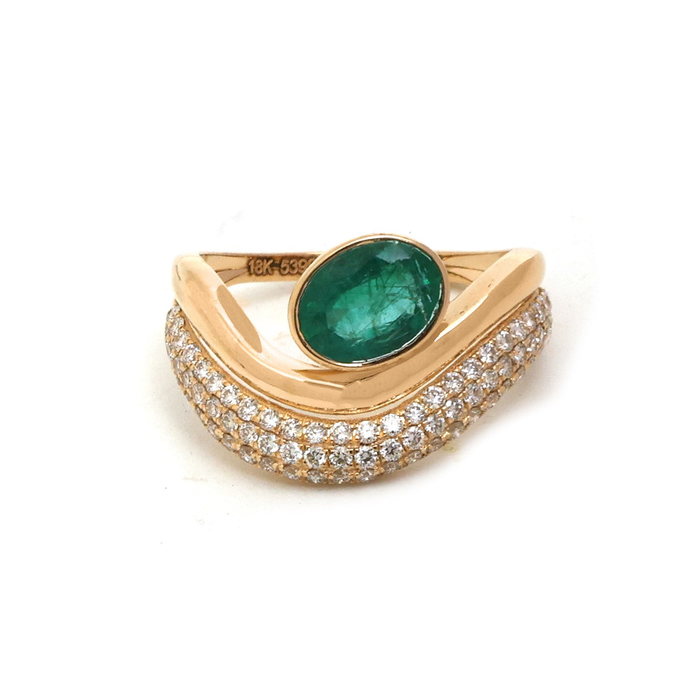 JPRG-5399/12818 Emerald Diamond Ring | 18K