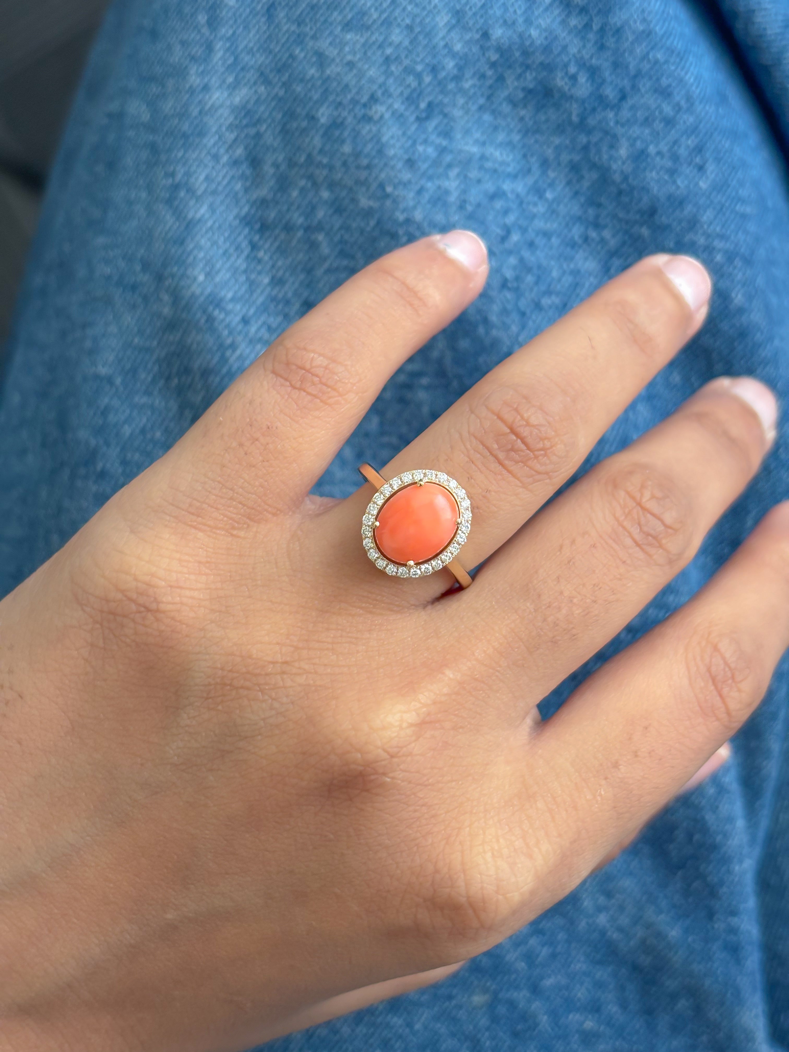 JPRG-5400/12819 Coral Diamond Ring | 14K
