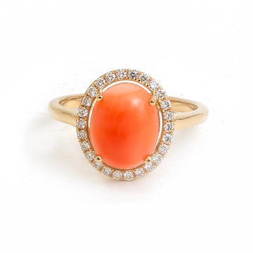 JPRG-5401/12820 Coral Diamond Ring | 14K