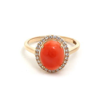 JPRG-5402/12821 Diamond Coral Ring | 14K