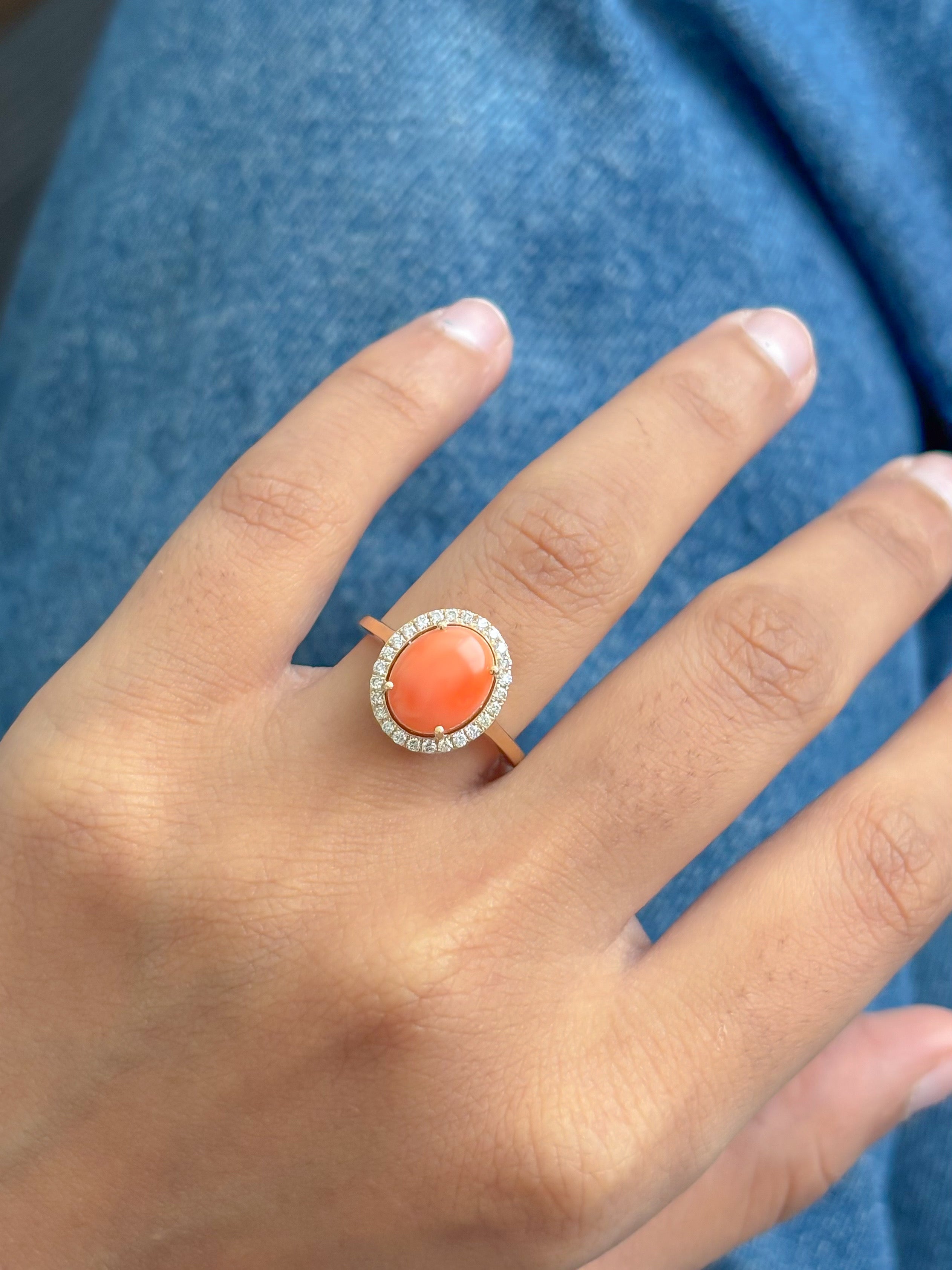 JPRG-5403/12822 Diamond Coral Ring | 14K