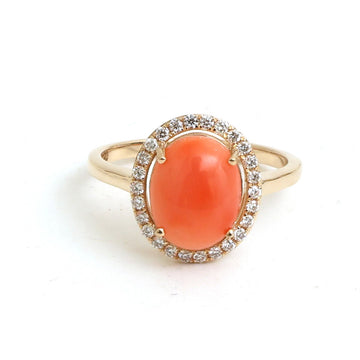 JPRG-5404/12823 Coral Diamond Ring | 14K