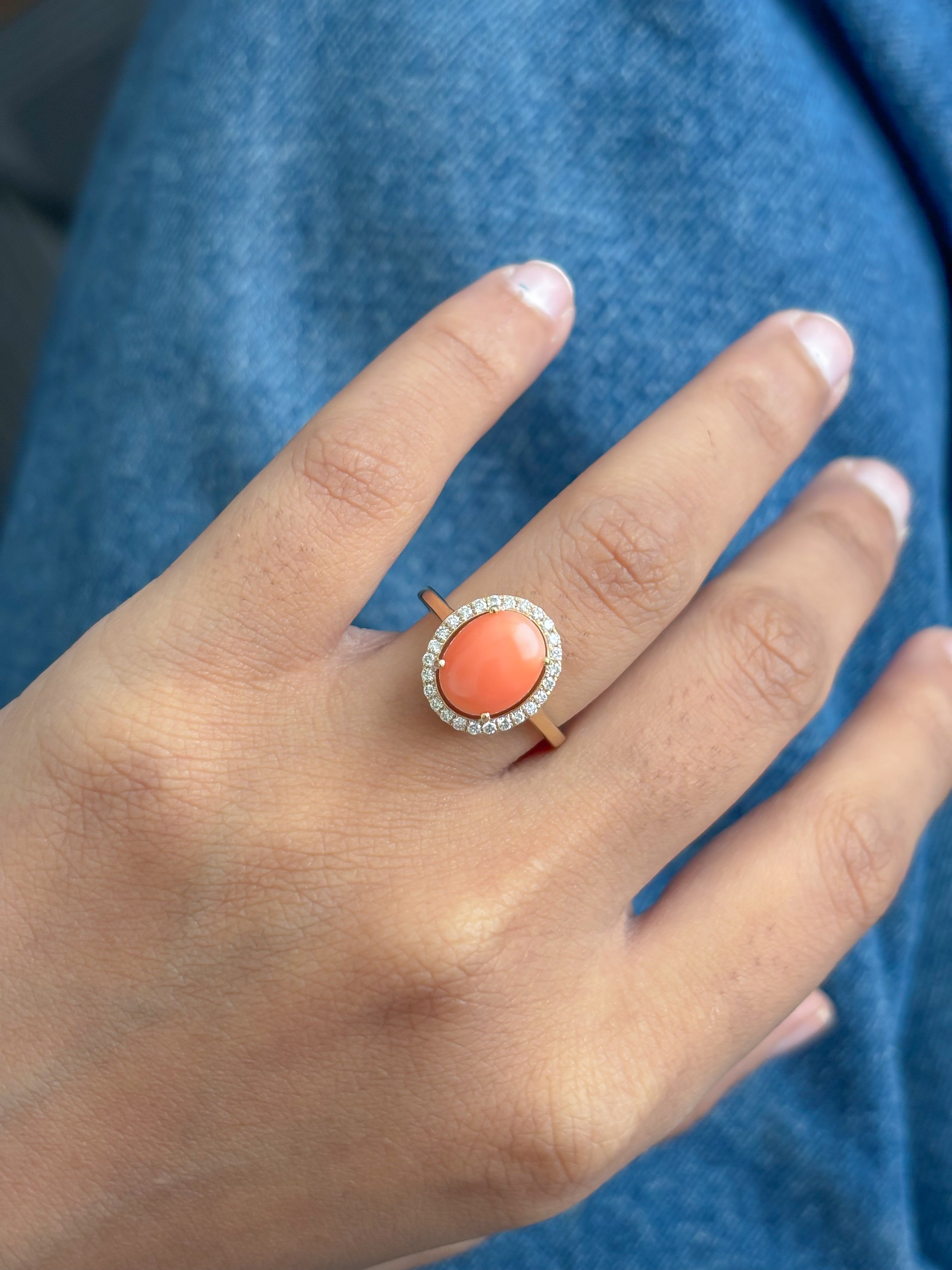 JPRG-5405/12824 Coral Diamond Ring | 14K