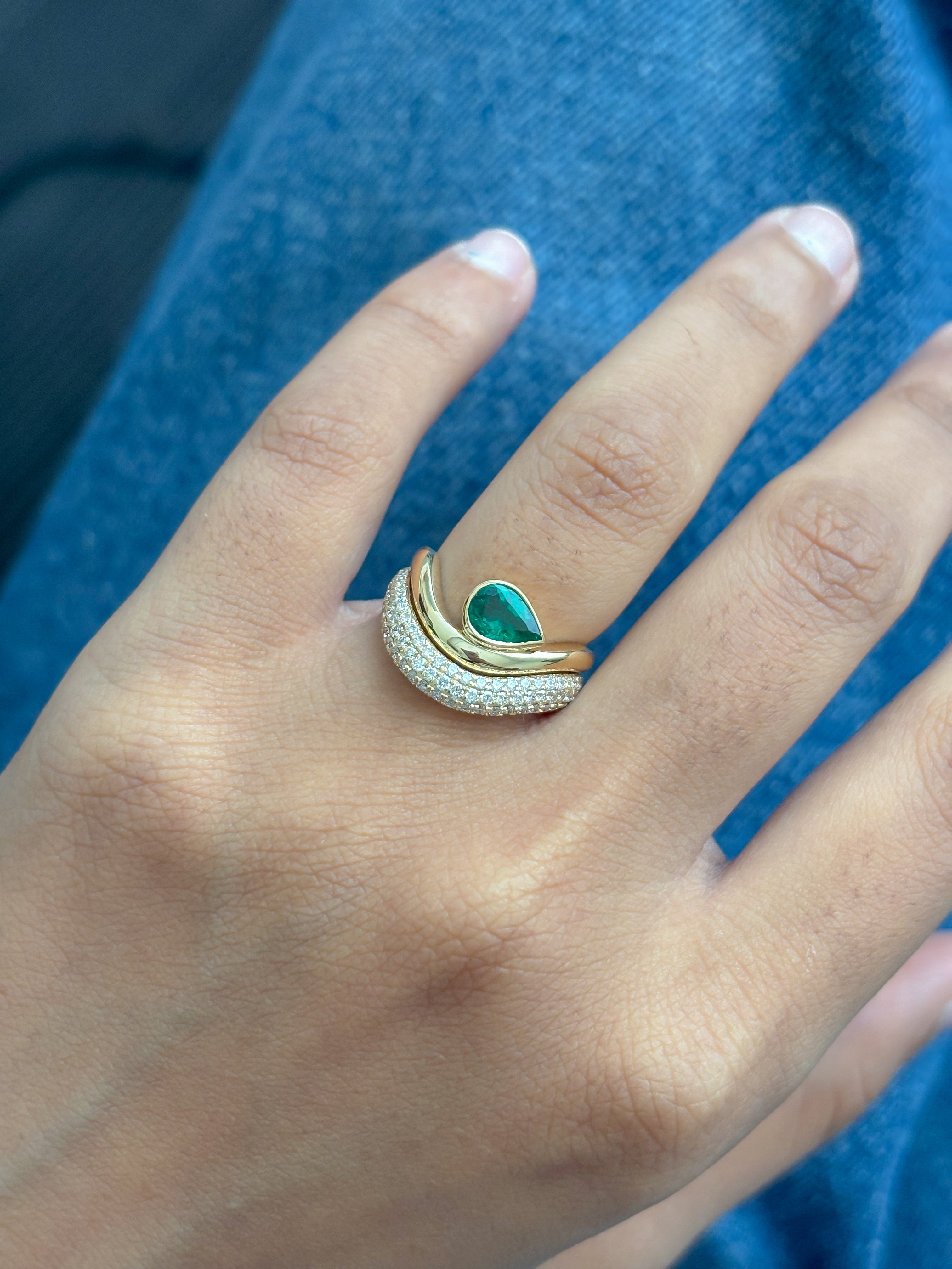 JPRG-5406/12825 Diamond Emerald Ring | 18K