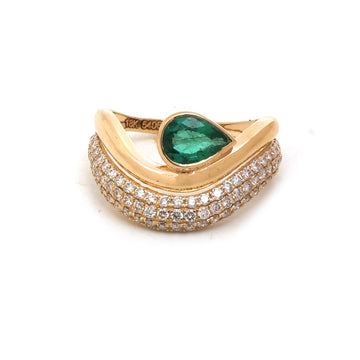 JPRG-5406/12825 Diamond Emerald Ring | 18K