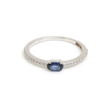 JPRG-5408/12827 Diamond Blue Sapphire Ring | 14K