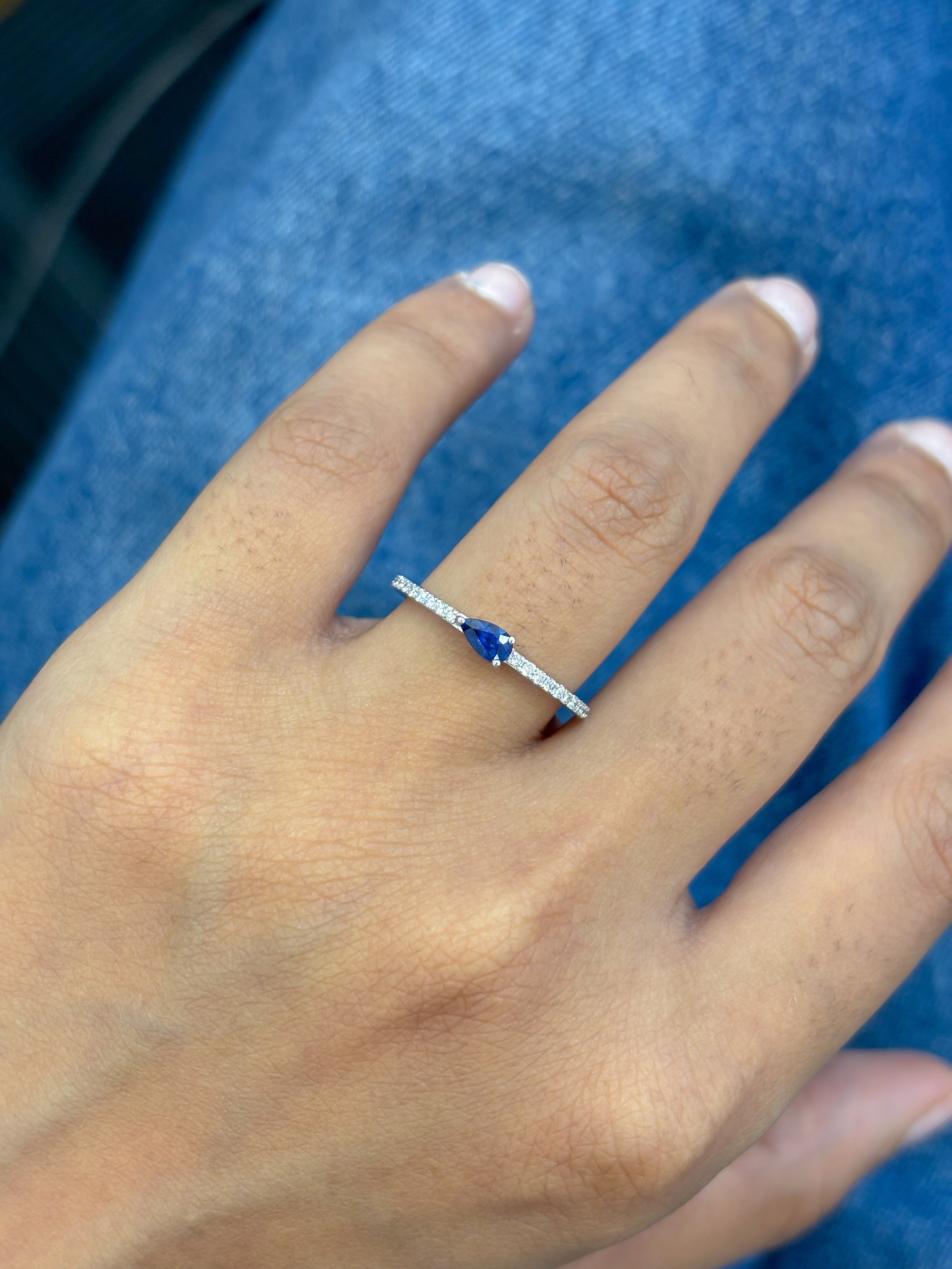 JPRG-5410/12829 Blue Sapphire Diamond Ring | 14K
