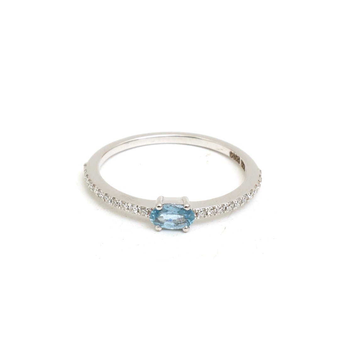 JPRG-5414/12833 Aquamarine Diamond Ring | 14K