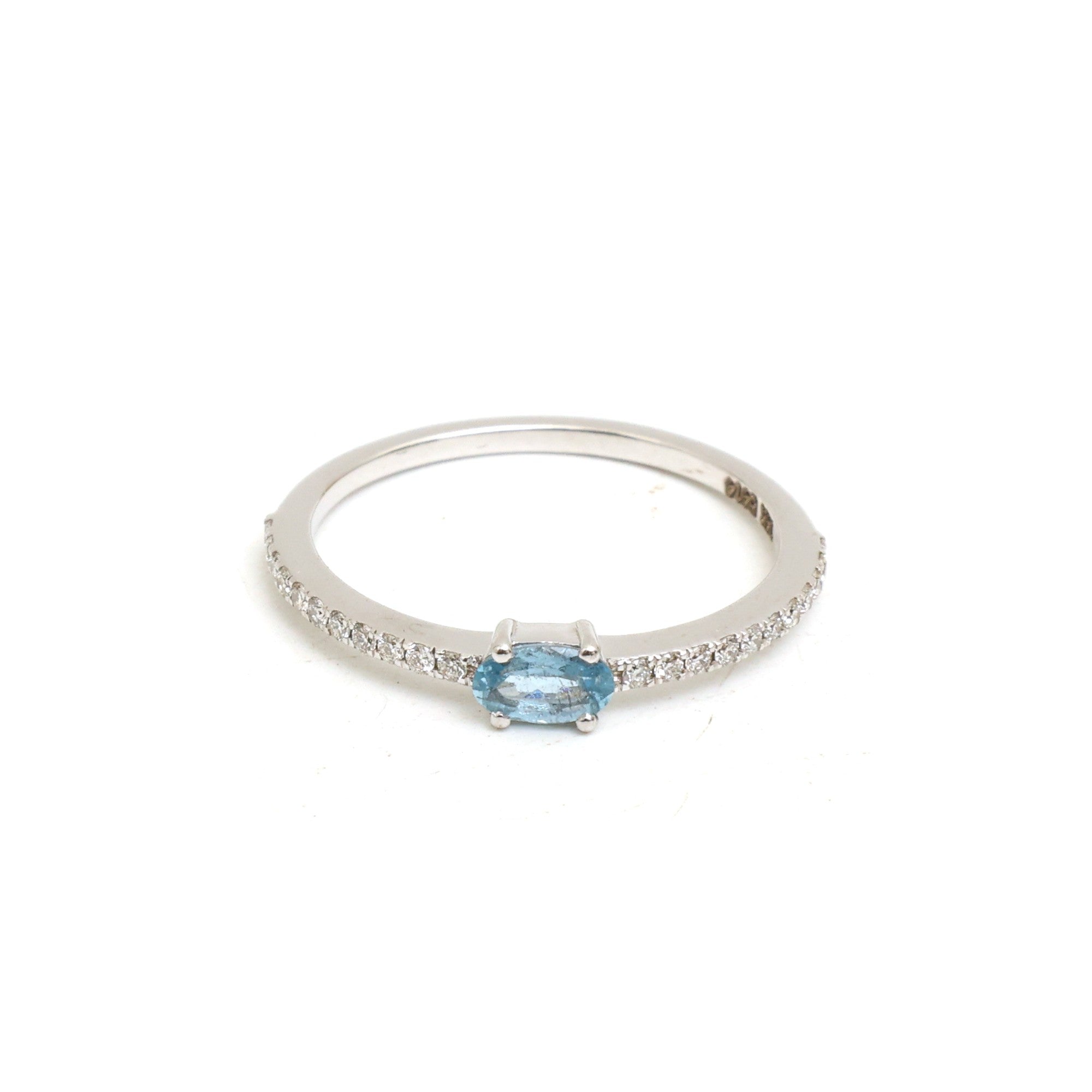 JPRG-5414/12833 Aquamarine Diamond Ring | 14K