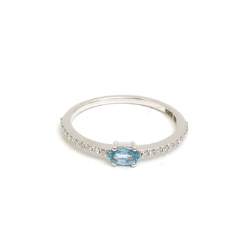 JPRG-5414/12833 Aquamarine Diamond Ring | 14K