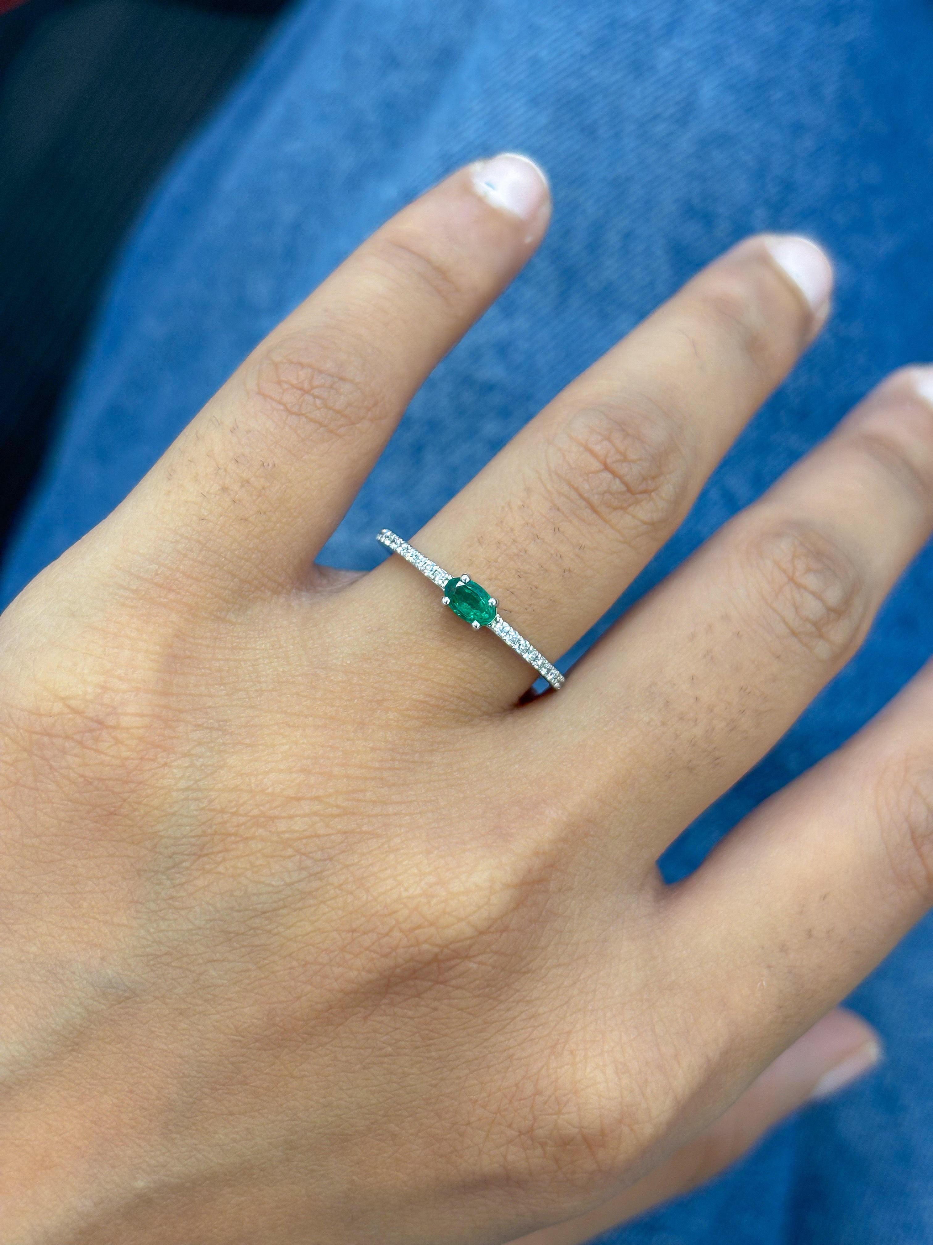 JPRG-5415/12834 Emerald Diamond Ring | 14K