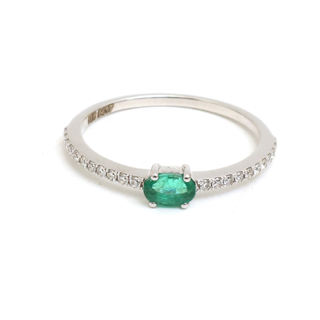 JPRG-5416/12835 Emerald Diamond Ring | 14K