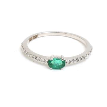 JPRG-5416/12835 Emerald Diamond Ring | 14K