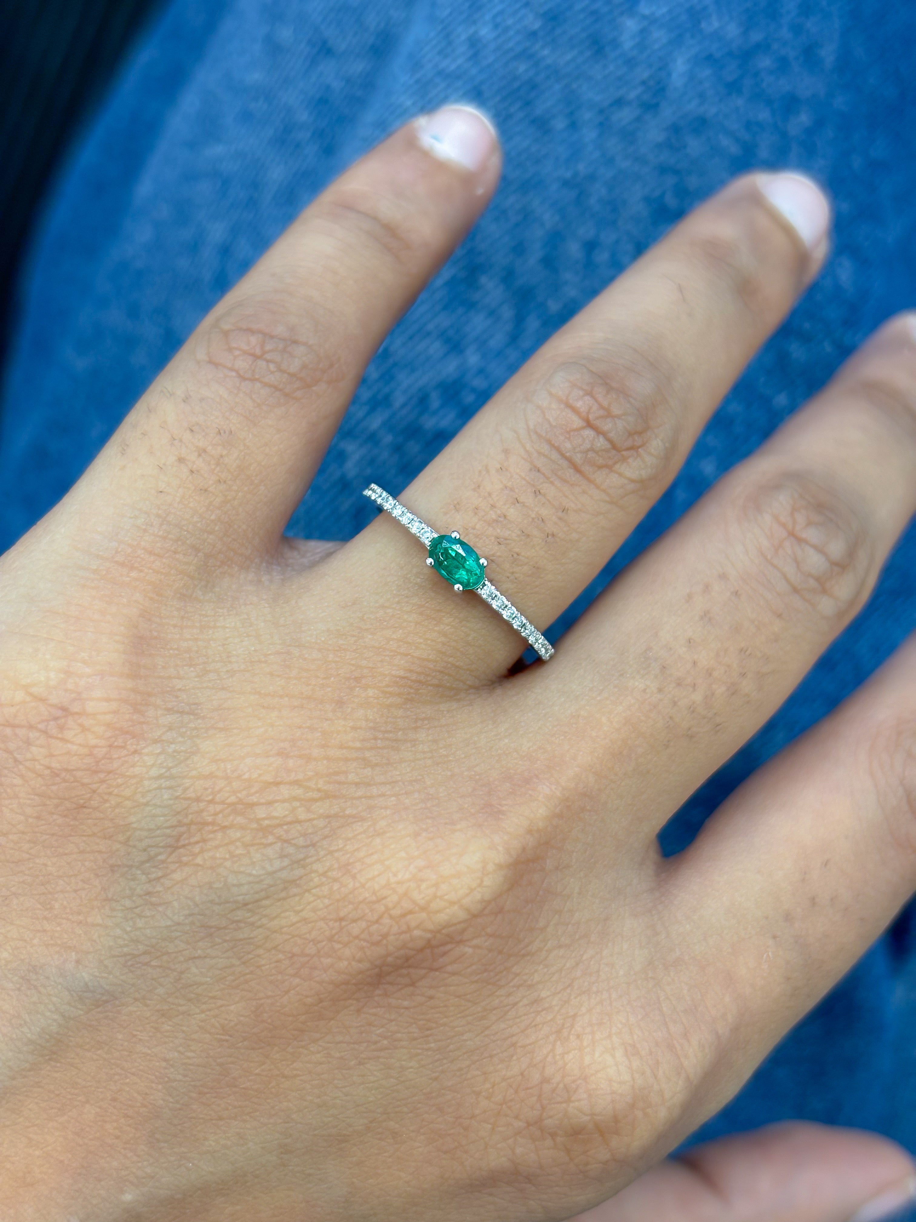 JPRG-5417/12836 Emerald Diamond Ring | 14K