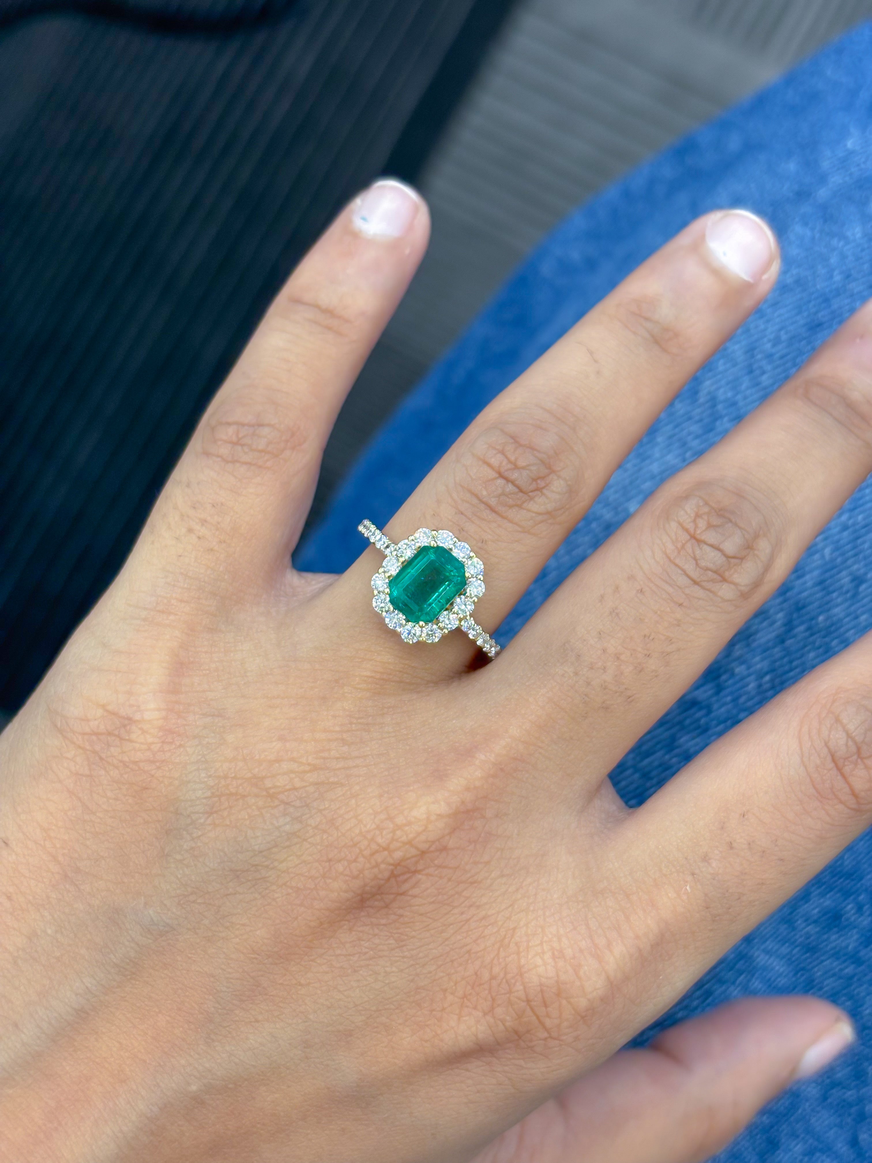 JPRG-5418/12857 Diamond Emerald Ring | 18K