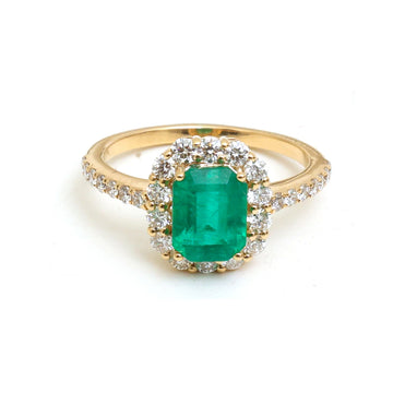 JPRG-5418/12857 Diamond Emerald Ring | 18K