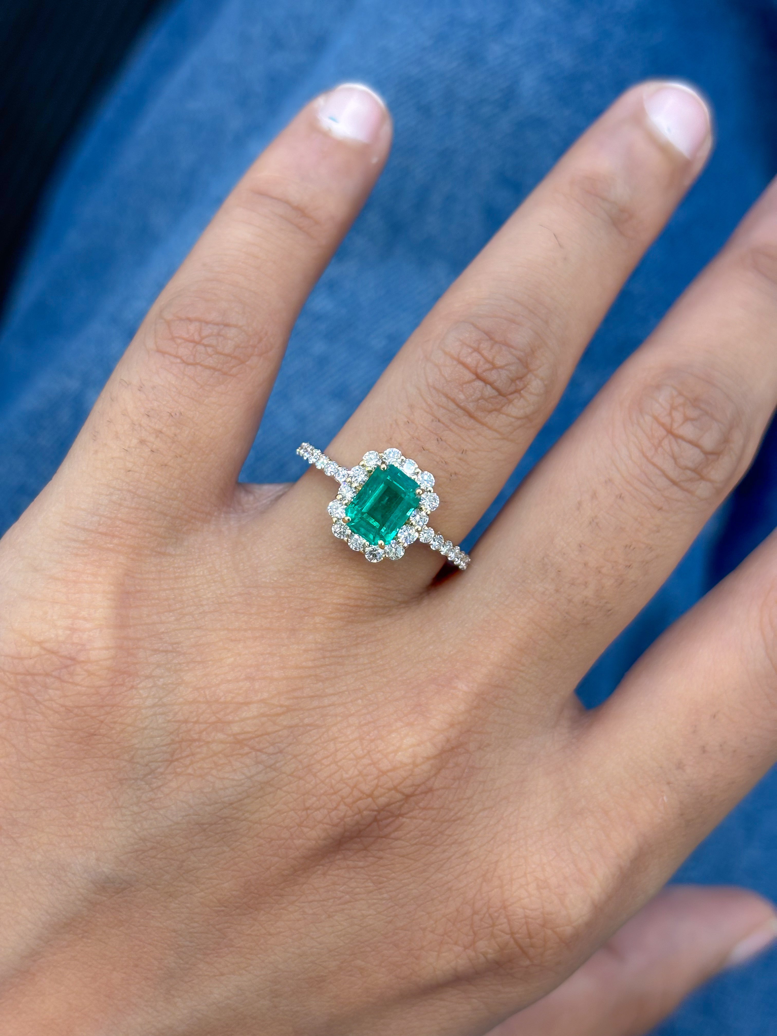 JPRG-5419/12867 Diamond Emerald Ring | 18K